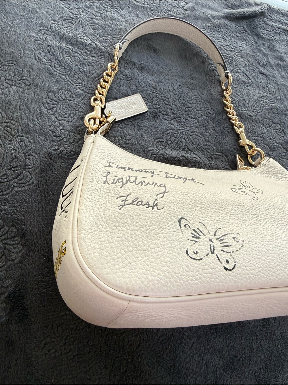 Coach Teri Shoulder & Crossbody Bag With Sketch Print In Chalk Multi CAK17 rex - Picture 10 of 16